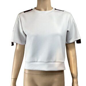 Kappa‎ Crop Top White Size XS Xsmall Shirt Logo Accents Shorts Sleeves